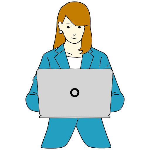 パソコンを触る女性イラスト